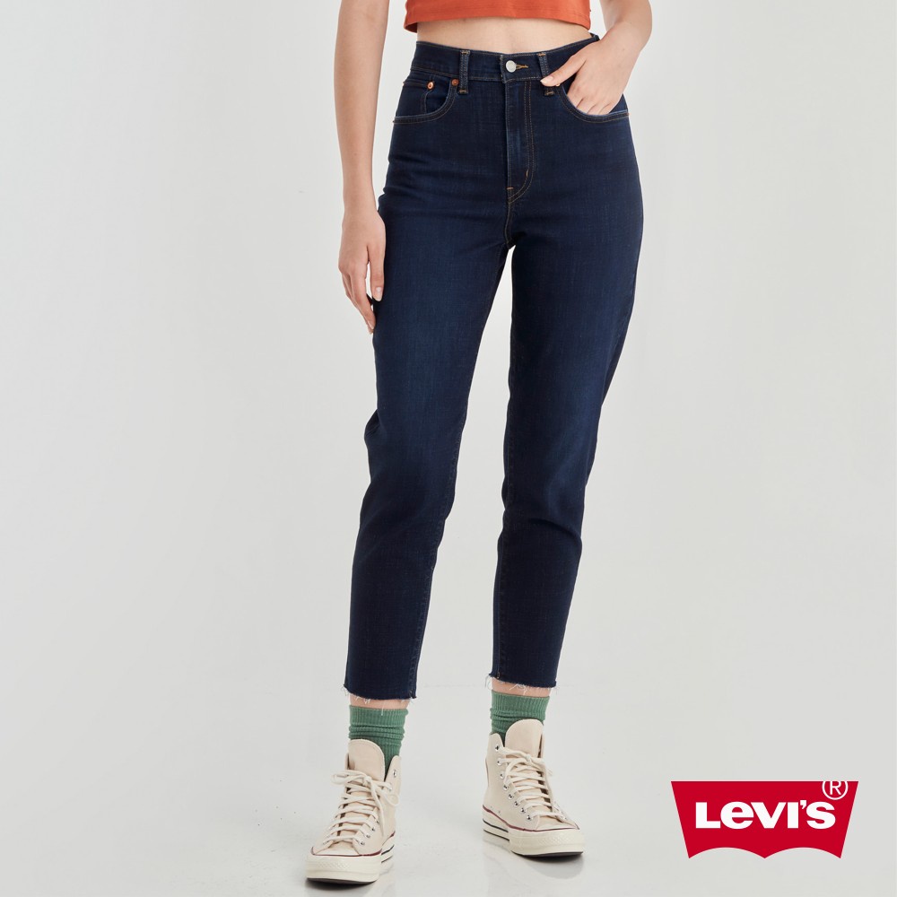 Levis 上寬下窄 高腰修身窄管牛仔長褲 / 彈性布料 / 及踝款 原色 女款  85873-0121 熱賣單品