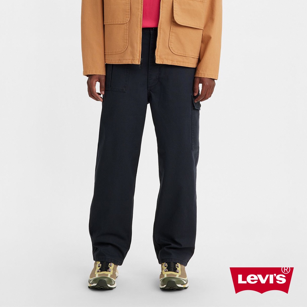 Levis 滑板系列 男款 工裝寬直筒排釦休閒褲 / 彈性布料 深夜藍 男 A2941-0003 熱賣單品