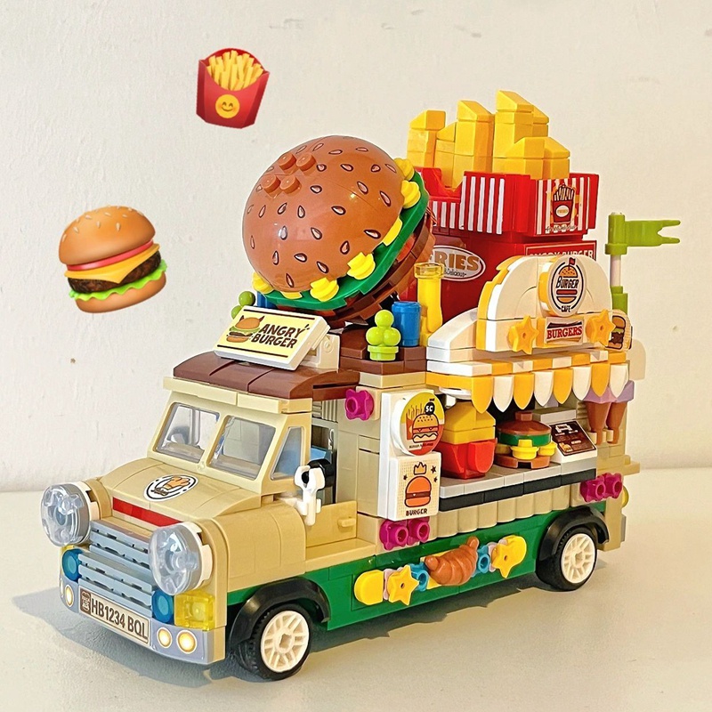 漢堡車模型 積木 女孩 男孩 子系 列 拼圖 生日禮物 樂高