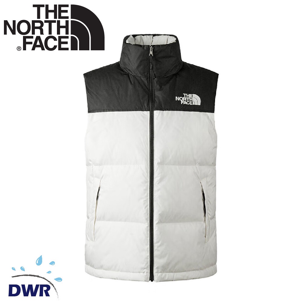 【The North Face 男 ICON 700FP 防潑水鵝絨保暖背心(美版)《白/黑》】3JQQ/連帽羽絨背心