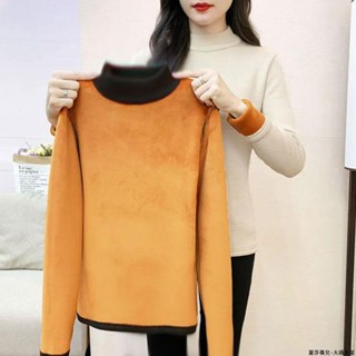 麗莎大碼女裝長袖 上衣T恤女保暖內衣女士加絨加厚冬季爆款緊身塑身美體一體絨打底衫單件上衣
