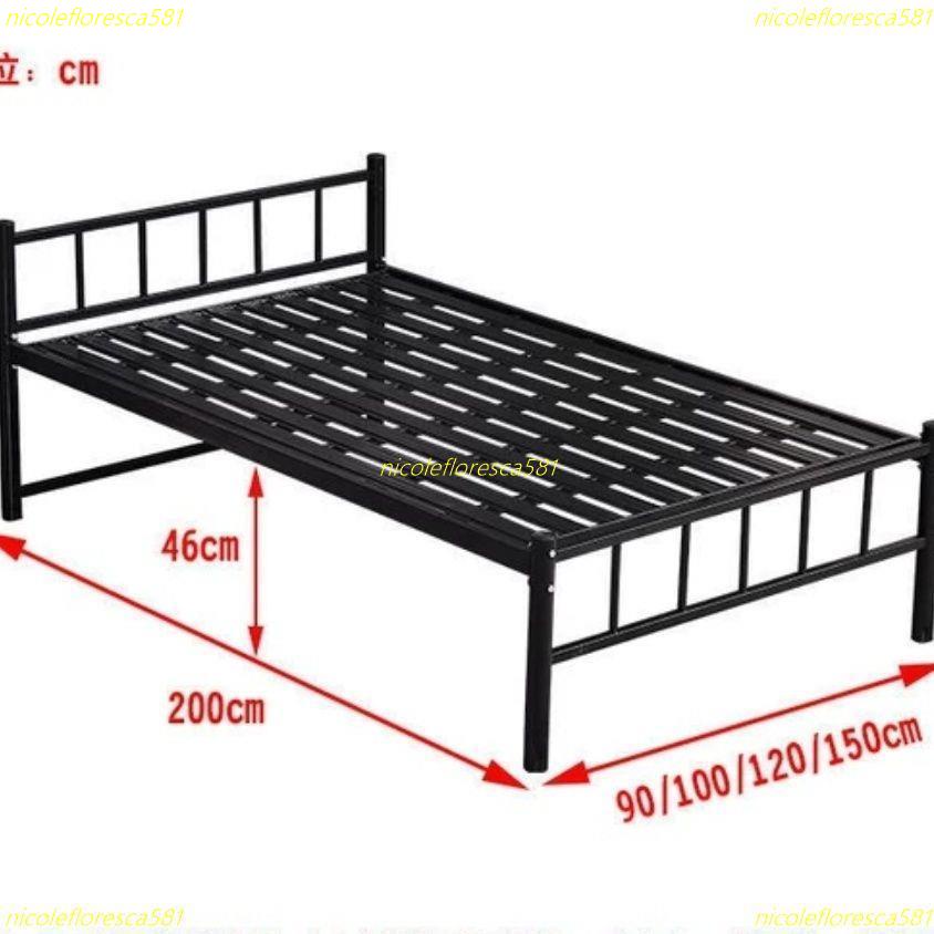 限時下殺 床組床架 簡約床架 單層鐵床1.2米鐵藝單人床1.5米雙人床學生床員工宿舍鐵床單人家用雙人床架 單人床架 單人
