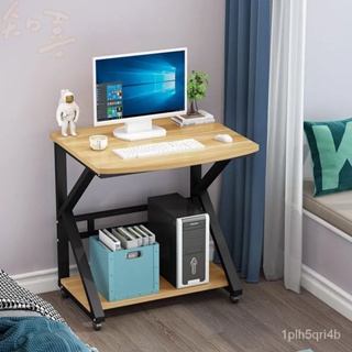 迷你電腦桌臺式傢用書桌可移動臥室小戶型60cm簡約電腦帶輪小桌子電腦桌 學習桌 寫字臺 小戶型書桌 書桌