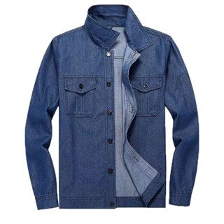 臺灣出貨 夏季長袖牛仔工作服套裝.上衣.褲子男女通用薄透氣耐磨電焊工地 工工作外套 機能外套 勞保外套 男生外套 工作套