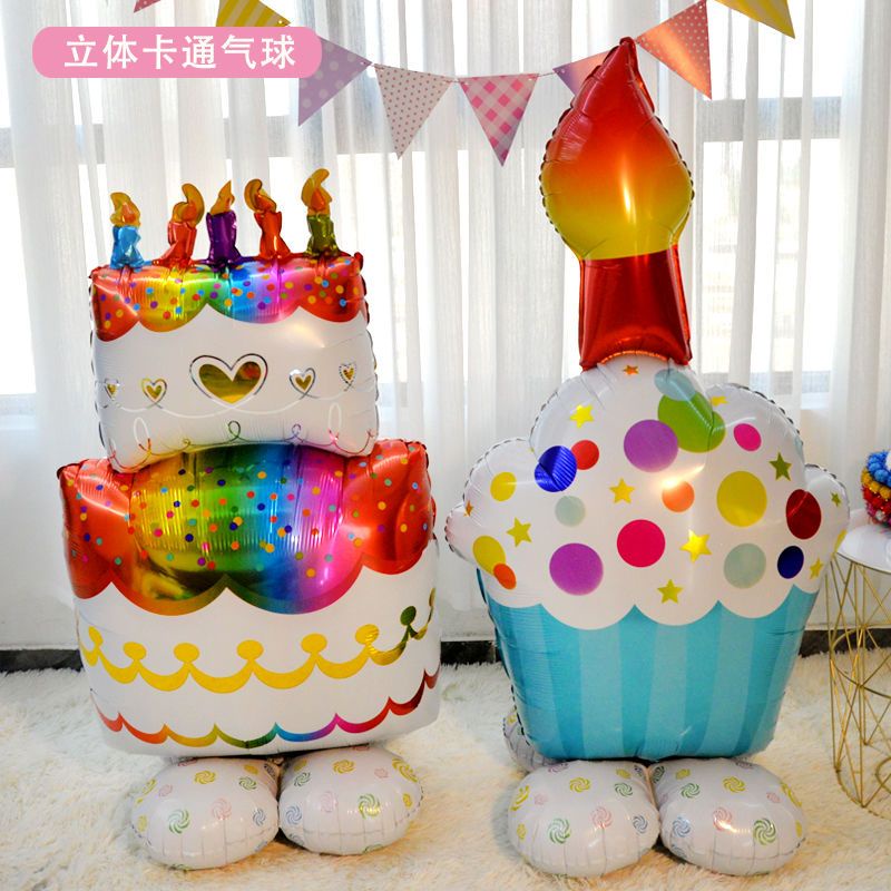 【店長推薦】新款卡通立體底座芬妮兔子蛋糕立柱鋁膜氣球兒童生日派對裝飾場景
