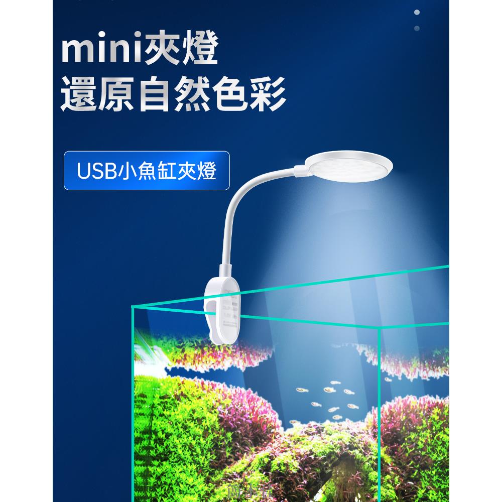 【簡木佳】魚缸燈LED燈草缸燈防水小型節能燈迷你小夾燈水族箱USB照明燈省電