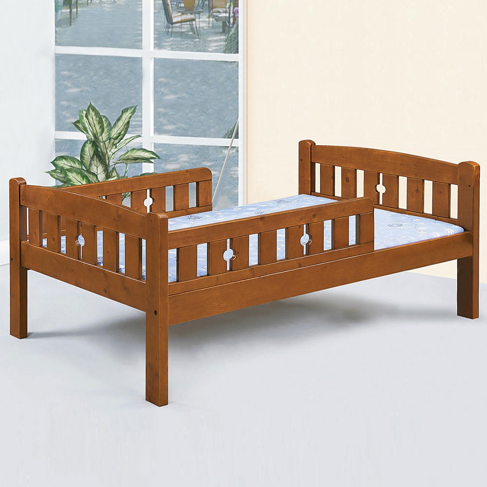 YoStyle  佐柏護欄床架組-單人3.5尺(不含床墊)  實木床架 單人床架 專人配送安裝