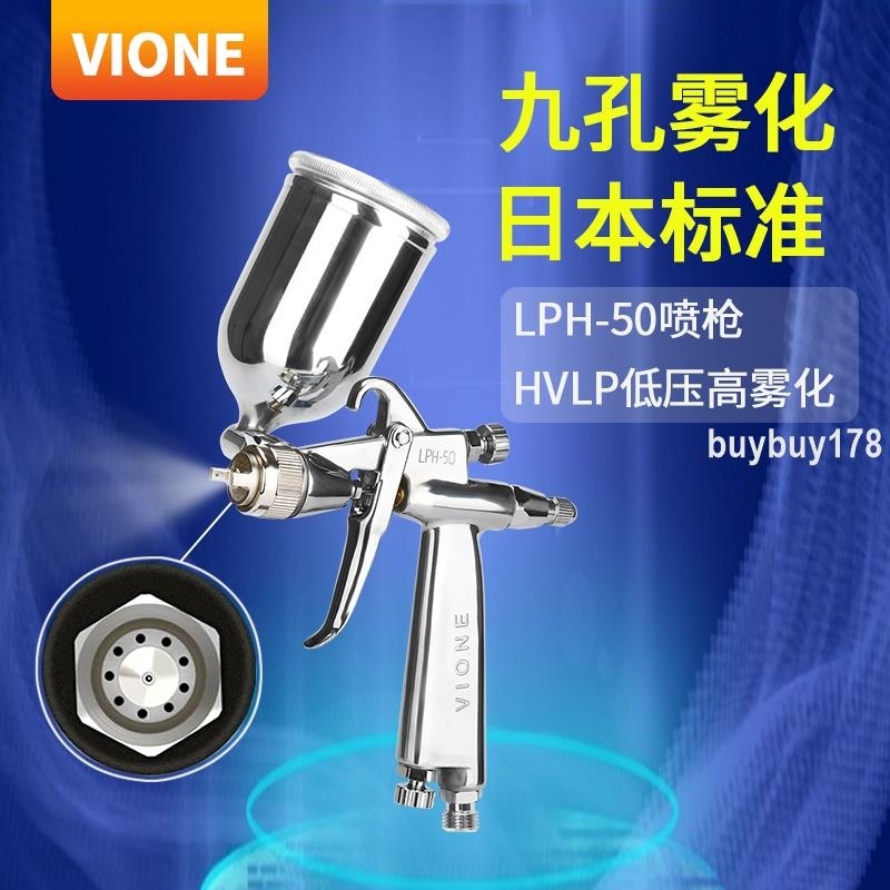 品質優選/vione細致LPH-50低壓高霧化HVLP噴槍汽車修補小型氣動口徑選*買多優惠