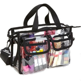 化妝包大容量透明手提袋跟妝收納包旅行透明包防水斜挎手提包 F1VC