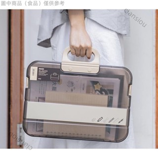 ✨特價特惠✨手提透明檔案盒塑膠檔案資料盒A4透明試卷書本收納盒大容量補習袋✨yp25