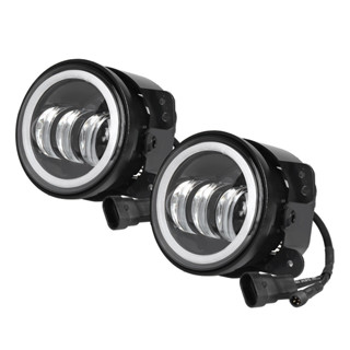 LED霧燈透鏡帶光環內三光源通用型前霧燈LED Fog Light angel eye