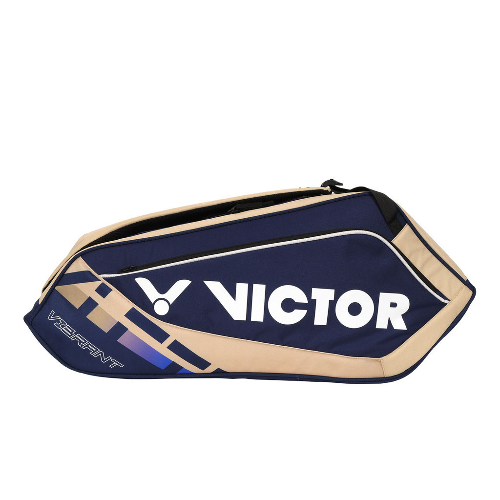 VICTOR 6支裝羽拍包(拍包袋 羽毛球 裝備袋 勝利 後背包 「BR5215BV」 深藍奶茶白