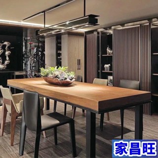 【JCW】定製專拍 美式復古實木洽談會議桌 長方形書桌餐桌 工業風辦公桌大班臺原木桌松木桌實木餐桌現代簡約美式工業北歐
