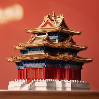 朵朵🌟千年隼角樓榫卯結構建築相容樂高積木國潮成人高難度男孩拼裝玩具