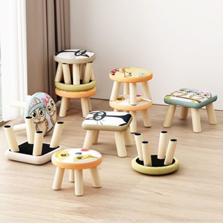 小凳子😄❥ 小凳子家用實木圓矮凳時尚卡通創意小板凳可愛兒童沙發凳寶寶椅子