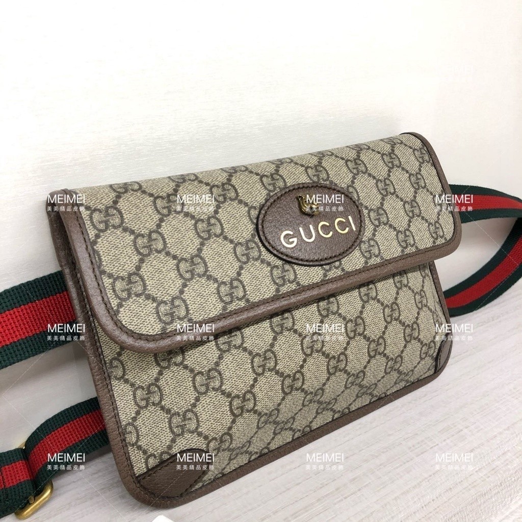 頂級精品二手/GUCCI GG Supreme belt bag 腰包 胸口包 虎頭包 493930 全新品斜挎包單