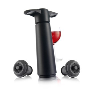 台灣現貨 荷蘭《VACU VIN》Click 紅酒抽真空器+2瓶塞組(黑) | 紅酒塞 真空瓶塞 保鮮瓶塞 葡萄酒塞