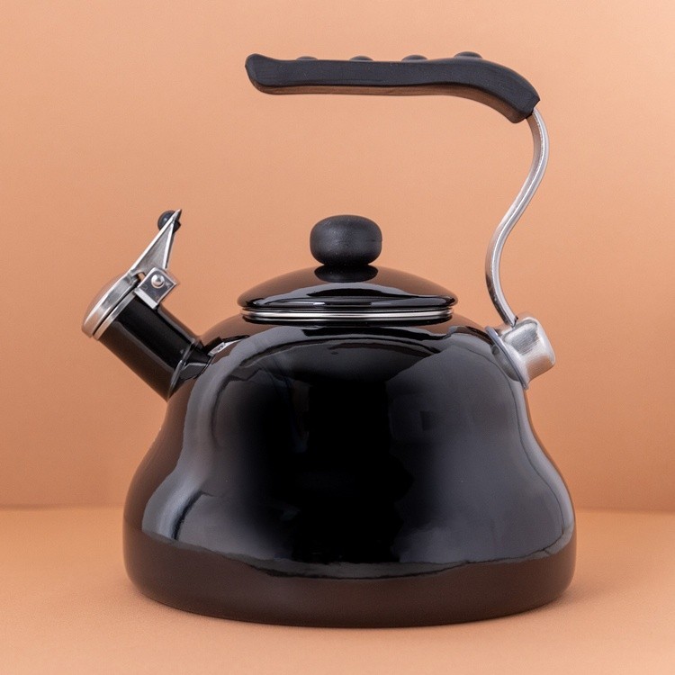 台灣現貨 英國《La Cafetiere》琺瑯笛音壺(亮黑2L) | 煮水壺 燒水壺