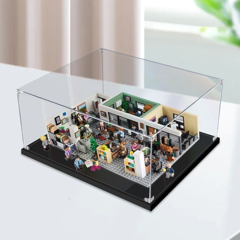 桃園發貨#適用樂高21336辦公室模型亞克力展示盒 透明盒子防塵罩手辦收納盒