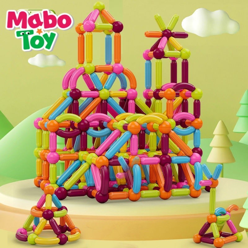 MaboToy紐奇百變磁力棒強磁兒童玩具益智拚裝男女寶寶磁鐵大顆粒寶寶禮物 RZAP