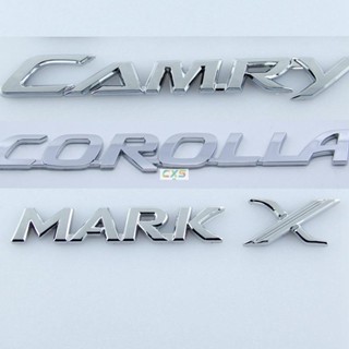 適用於CAMRY 豐田凱美瑞卡羅拉 Mark X Previa 後備箱標誌的字母標誌後行李箱標誌後貼紙車身徽章銀色
