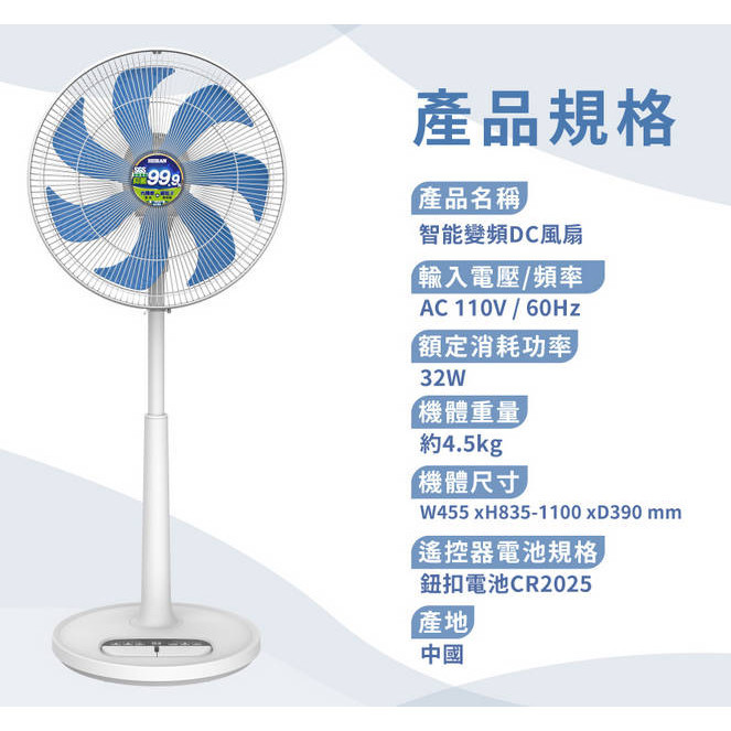 易力購【 HERAN 禾聯碩原廠正品全新】小家電 抑菌王防疫DC電風扇 立扇 HDF-14AH72B