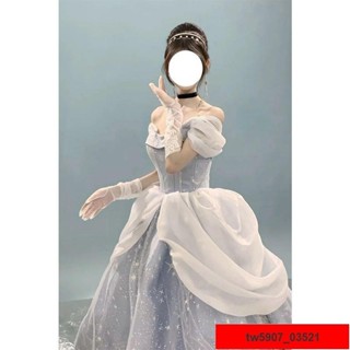 熱銷*限時優惠藍色晚禮服裙女2023新款仙氣寫真公主裙18歲成人禮優雅氣質高階感搶購優惠