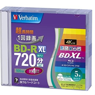 逐字 Verbatim Bar Bay TUM TUM 1录制蓝光盘BD-R XL 100GB 5件白色打印机单方面3层