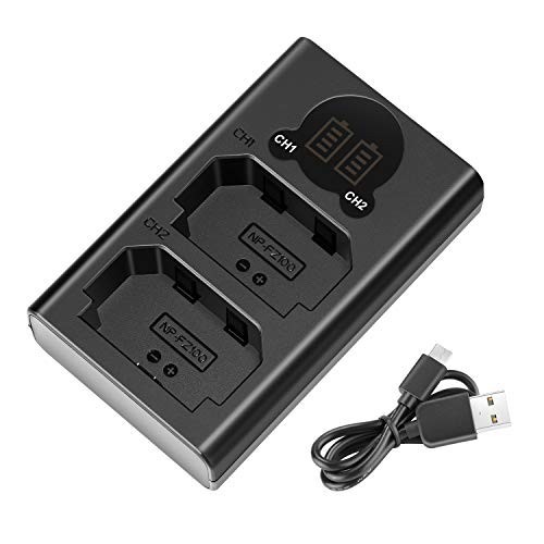 Neewer双USB充电器NP-FZ100电池兼容ZV-E1，FX3，FX3，A1 II，A7R V，A7S III，A