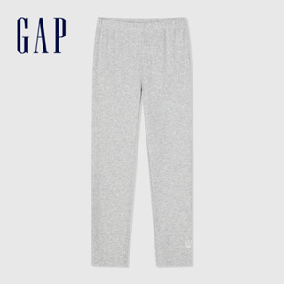 Gap 女童裝 Logo鬆緊棉褲-灰色(890221)