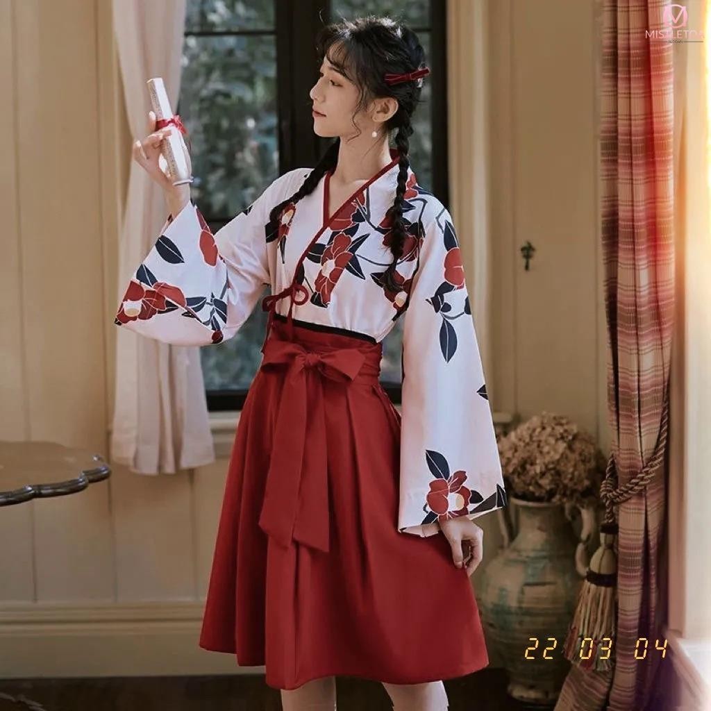 MISTLETOA-日本 改良式和服 和服 古早服飾 神明少女和服 中國風 日式正裝古早 改良漢服原創虞美人