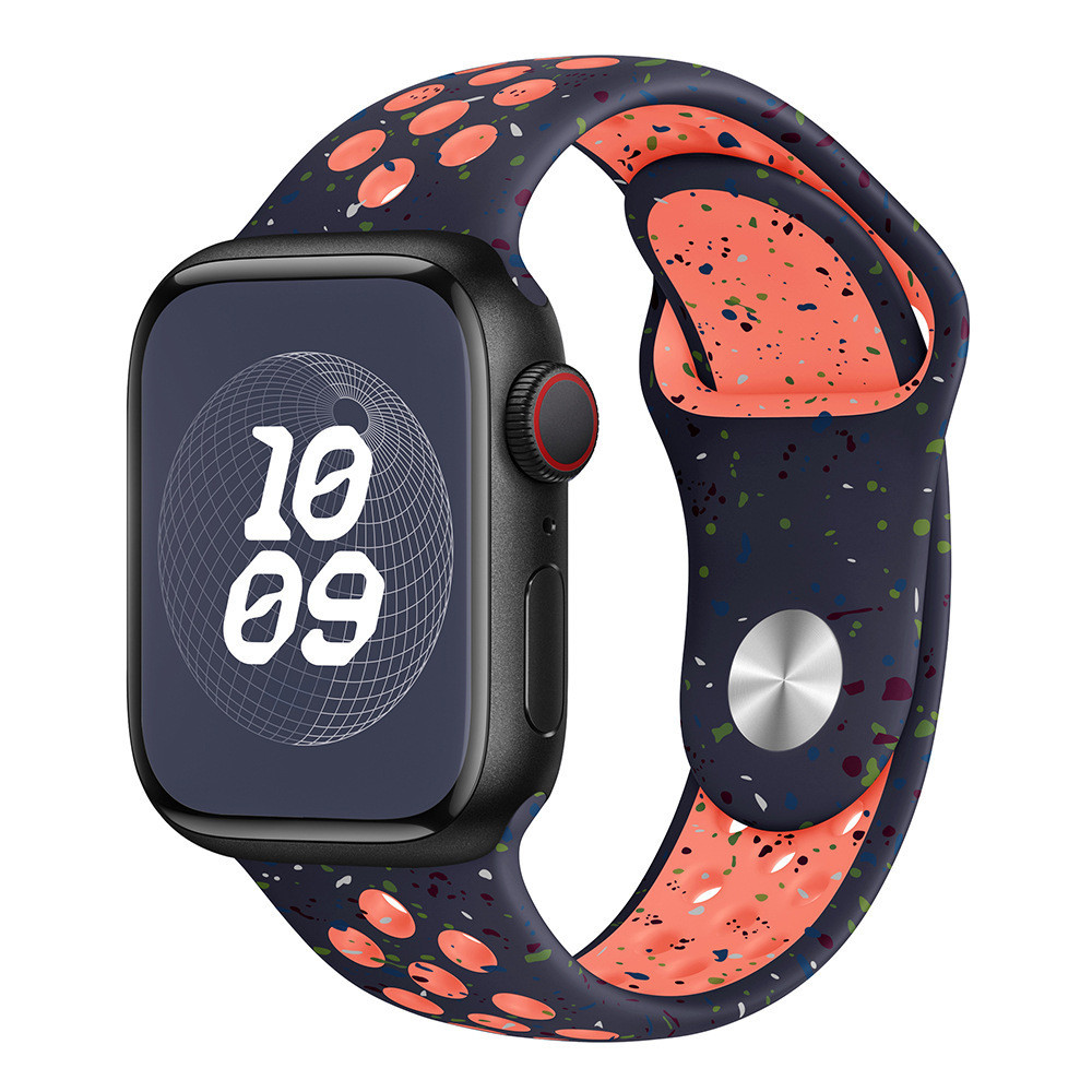 適用於蘋果Nike運動雙色錶帶顆粒錶帶點點彩色錶帶UV打印錶帶新色