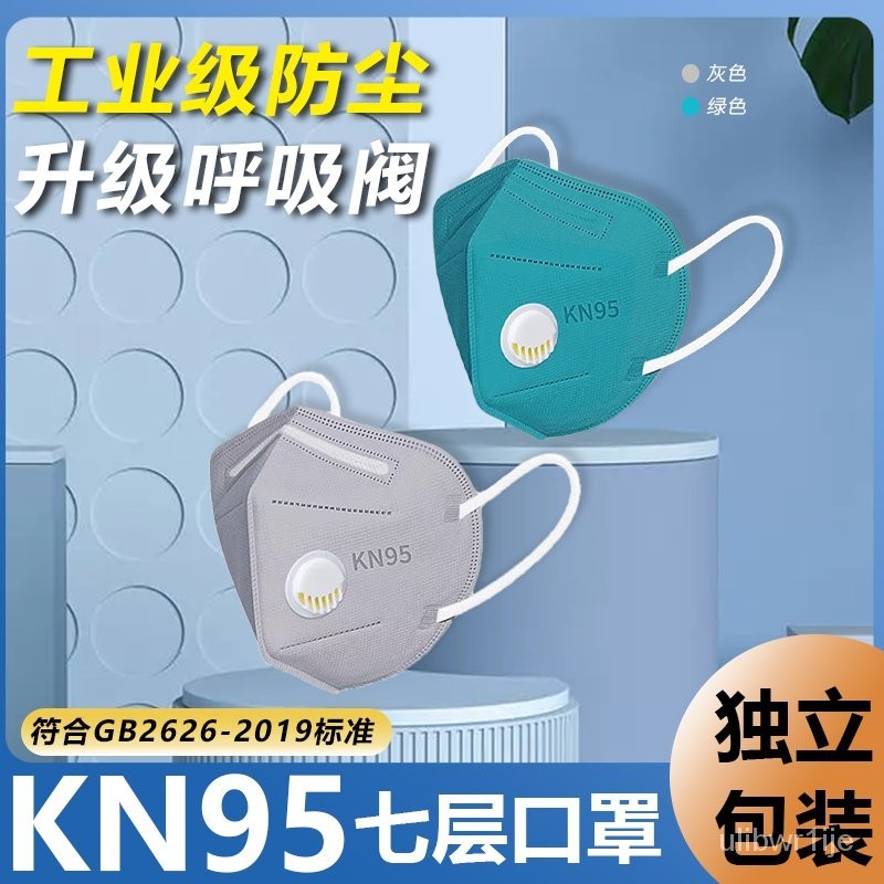 【臺灣優選✨】📢熱銷&lt;+熱賣&gt;國標KN95七層呼吸閥防護口罩成人獨立包裝工業防塵防飛沫不勒耳 B4DF