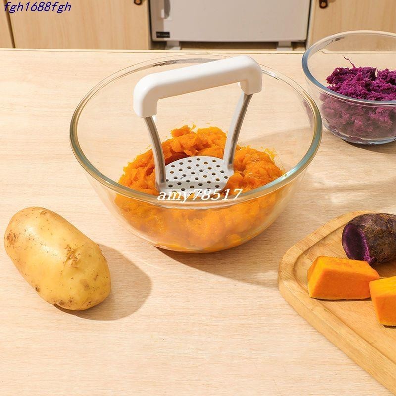 熱賣🦋日本手動土豆壓泥器嬰兒輔食廚房壓薯泥器紫薯馬鈴薯搗碎碾壓神器
