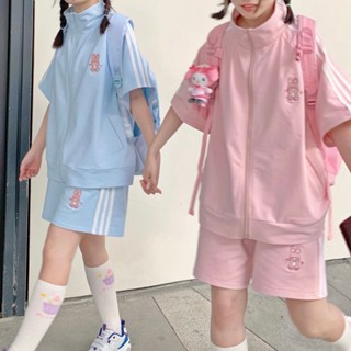 運動套裝✨可愛軟妹運動套裝女夏學生韓版少女寬松休閑學院風短袖短褲兩件套兩件套套裝