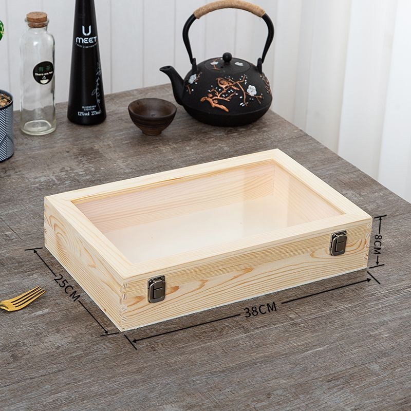 日式燒鳥透明 翻蓋木盒 燒鳥串 擺攤展示盒 日式刺身盤 煙熏蝦三文魚盤