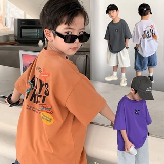 💕洋洋兒童店💕 男童短袖上衣 兒童短袖 100%純棉男童短袖夏裝 新款印花T恤夏季兒童休閒百搭上衣短袖 男童T恤