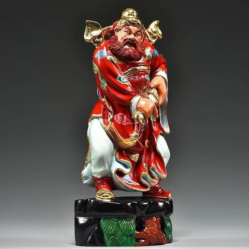 黑檀實木雕刻天師福神鐘馗像擺件家居客廳招財風水工藝品聚寶盆精選店