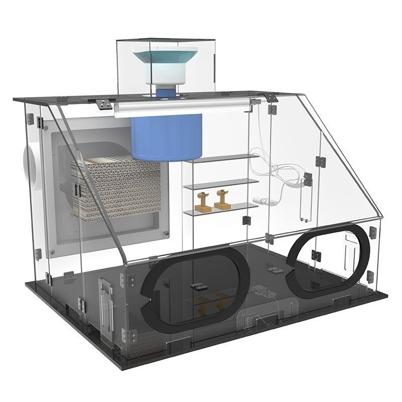 優化訂金樂中學@噴漆箱 高達手辦手工模型上色箱 工作臺密閉烤漆排氣扇抽風機 柜噴涂箱 烤漆器