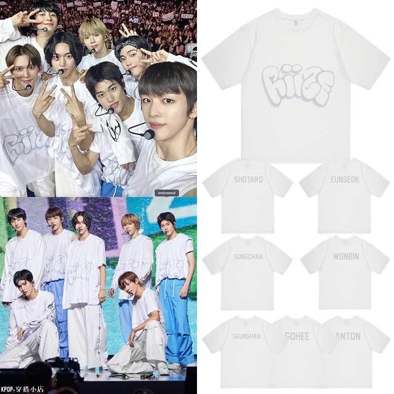 KPOP RIIZE演唱會周邊同款衣服成員名字印花純棉短袖T恤打歌上衣服男女