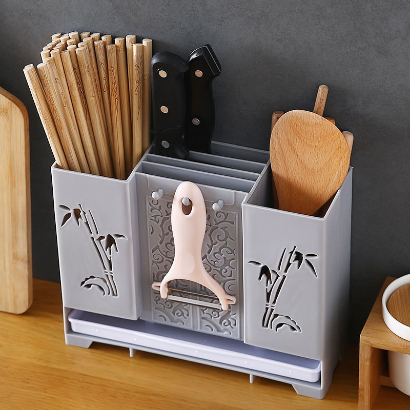 廚房置物架 筷子筒家用多功能筷籠壁掛瀝水筷子置物架塑料廚房筷簍餐具收納盒