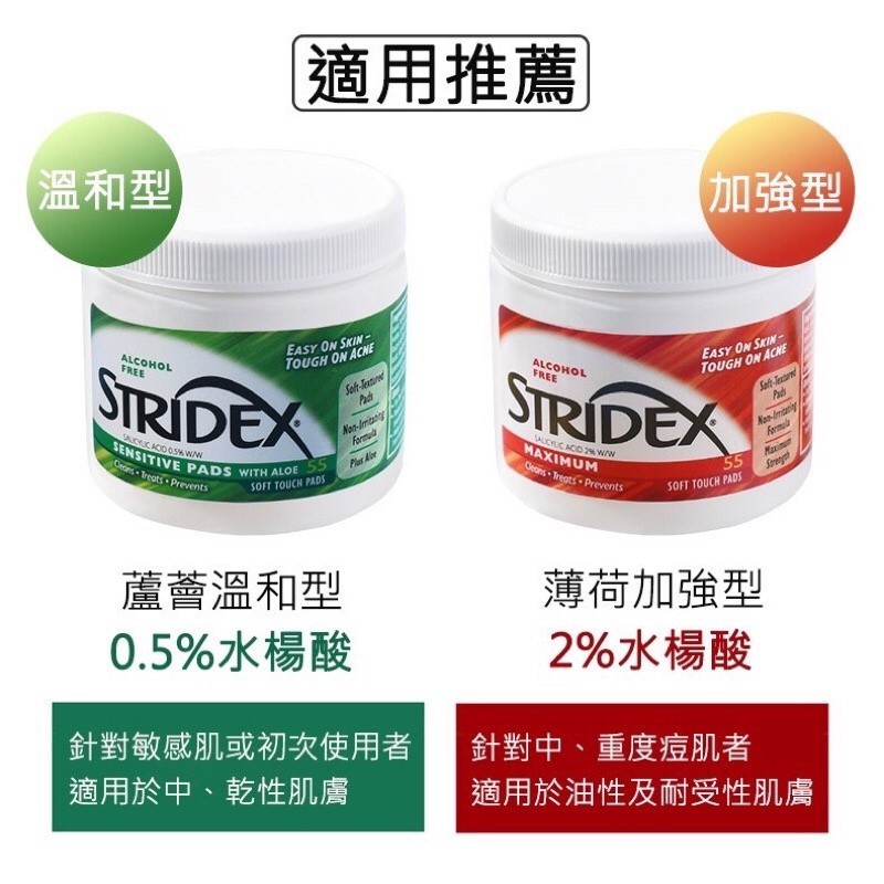 【甄選推薦】美國STRIDEX水楊酸棉片55片裝 臉部去角質去痘印貼片 收縮毛孔深層清潔棉片 祛痘去閉口粉刺化妝棉