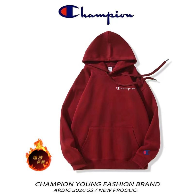 官方正品 Champion 美版 立體刺繡 小logo 大學衛衣 長袖帽T 大學帽T 秋冬刷毛保暖 連帽T 情侶款寬鬆