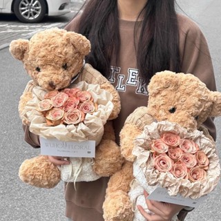 新款上新💖送禮必備 小熊玩偶公仔永生玫瑰花束生日禮物女生送閨蜜男生畢業季創意禮品
