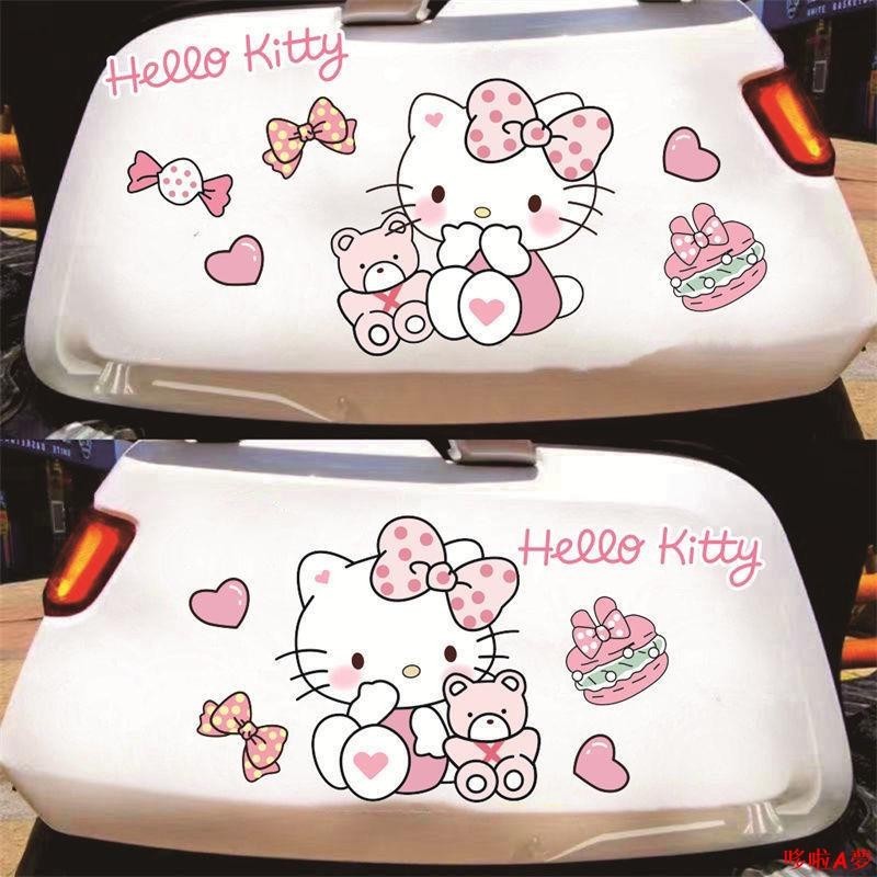 ✨台出優選✨機車貼✨電動車貼紙kt貓可愛卡通hellokitty雅迪q6m6愛瑪小牛小龜王裝飾貼