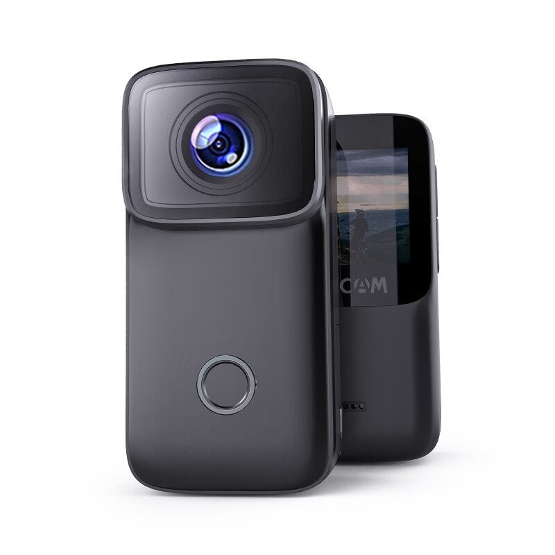 C200運動相機 360摩託車行車記錄儀拇指相機頭戴攝像頭防抖防水黑色無卡套餐