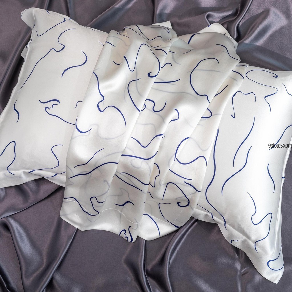 冰絲枕巾🧨 夏季冰涼真絲枕套48*74cm桑蠶絲枕套一對單只裝純色涼爽枕頭套