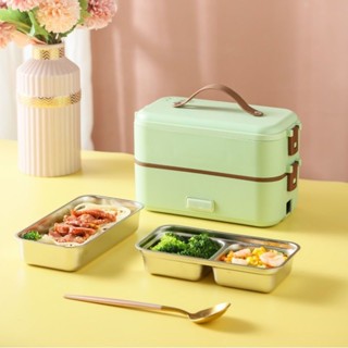 保溫便當盒 便當盒 便攜式午餐盒 日式飯盒 多層便當盒 加熱飯盒電熱保溫可插電自熱飯盒蒸煮神器便當帶飯鍋桶上班族便攜