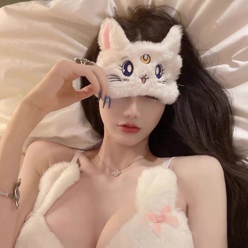 美少女戰士貓咪透氣遮光毛絨眼罩卡通睡眠可愛日係 眼罩 高遮光眼罩 睡覺眼罩