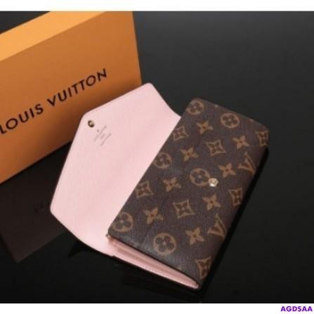 二手 LV LOUISVUITTON LV SARAH皮夾長夾粉色M62235